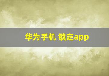 华为手机 锁定app